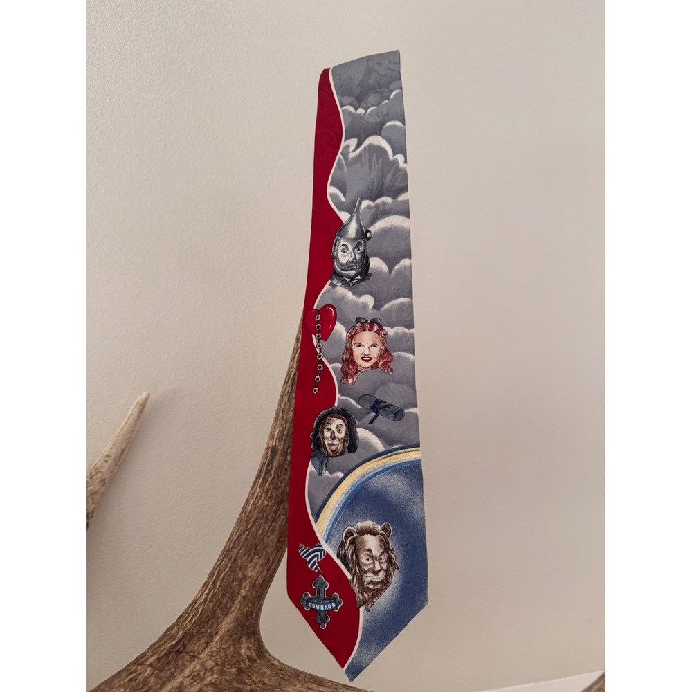 Vintage 1993 Wizard of Oz American Film Classics Tie Dorothy Red Blue Graphic